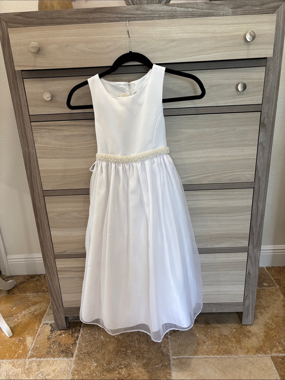 Cinderella wedding flower girl dress with pearl detailing size 8
